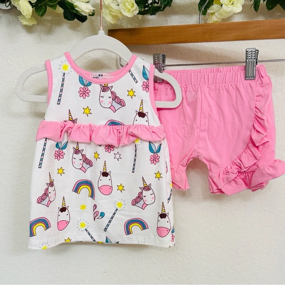 Pete + Lucy • Unicorn Outfit Pink and White